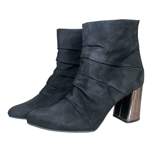 Christian Siriano Women's Faux Suede Black Boots, Pointed Toe, Size 10 - Picture 3 of 7